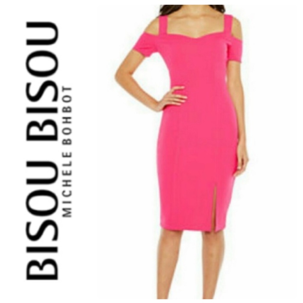 NEW!  Bisou Bisou Cold Shoulder Sweetheart Neck-line Body con dress